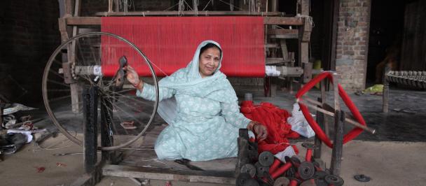 Fatima's family has been in the handloom business since generations