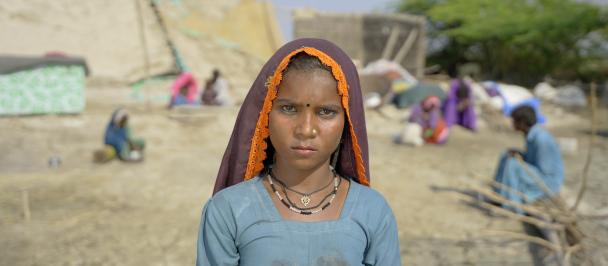 Young Pakistani girl affected by the floods