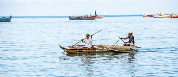 Fishermen off the coast of Zanzibar, Tanzania