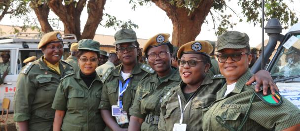 Zambian Women Police Officers at their practical exams for the Pre-SAAT training