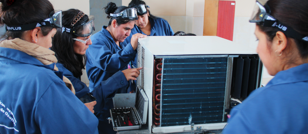 Women training in Refrigeration and Air-Conditioning