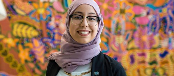 Ameni Kharroubi from Tunisia, Arab Youth Leader at the UN Economic and Social Council (ECOSOC) Youth Forum in 2019.