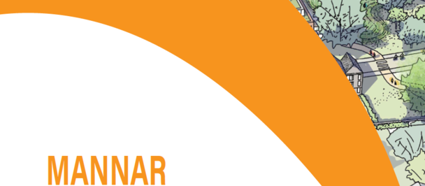 Cover of a development plan featuring orange and green colors, titled "MANNAR URBAN COUNCIL."