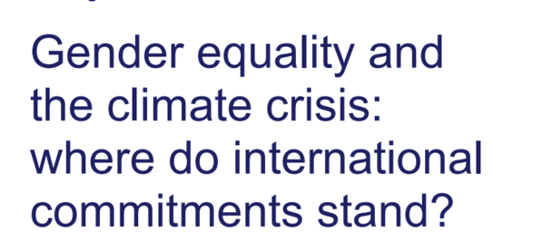 ODI Global logo on briefing note cover about gender equality and the climate crisis.