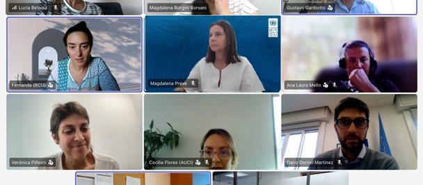 A grid of twelve participants in a video conference on a Zoom call.