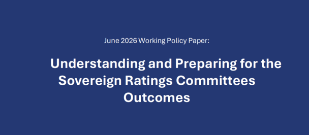Blue cover with white text: Understanding and Preparing for Sovereign Ratings Committees Outcomes