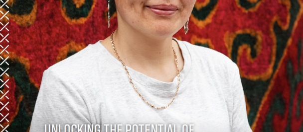 Magazine cover: woman in white top and headscarf before a red patterned textile background.