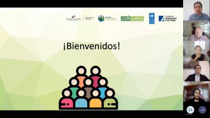 Pantalla Zoom con jóvenes iniciando reunión de bienvenida a la academia