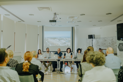 a group of people in a room