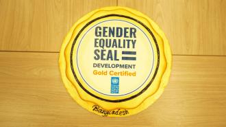 Gold Gender Equality Seal Cake