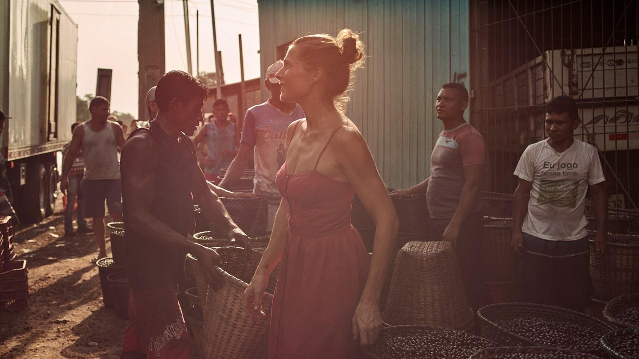 Women on the street with sunlight behind