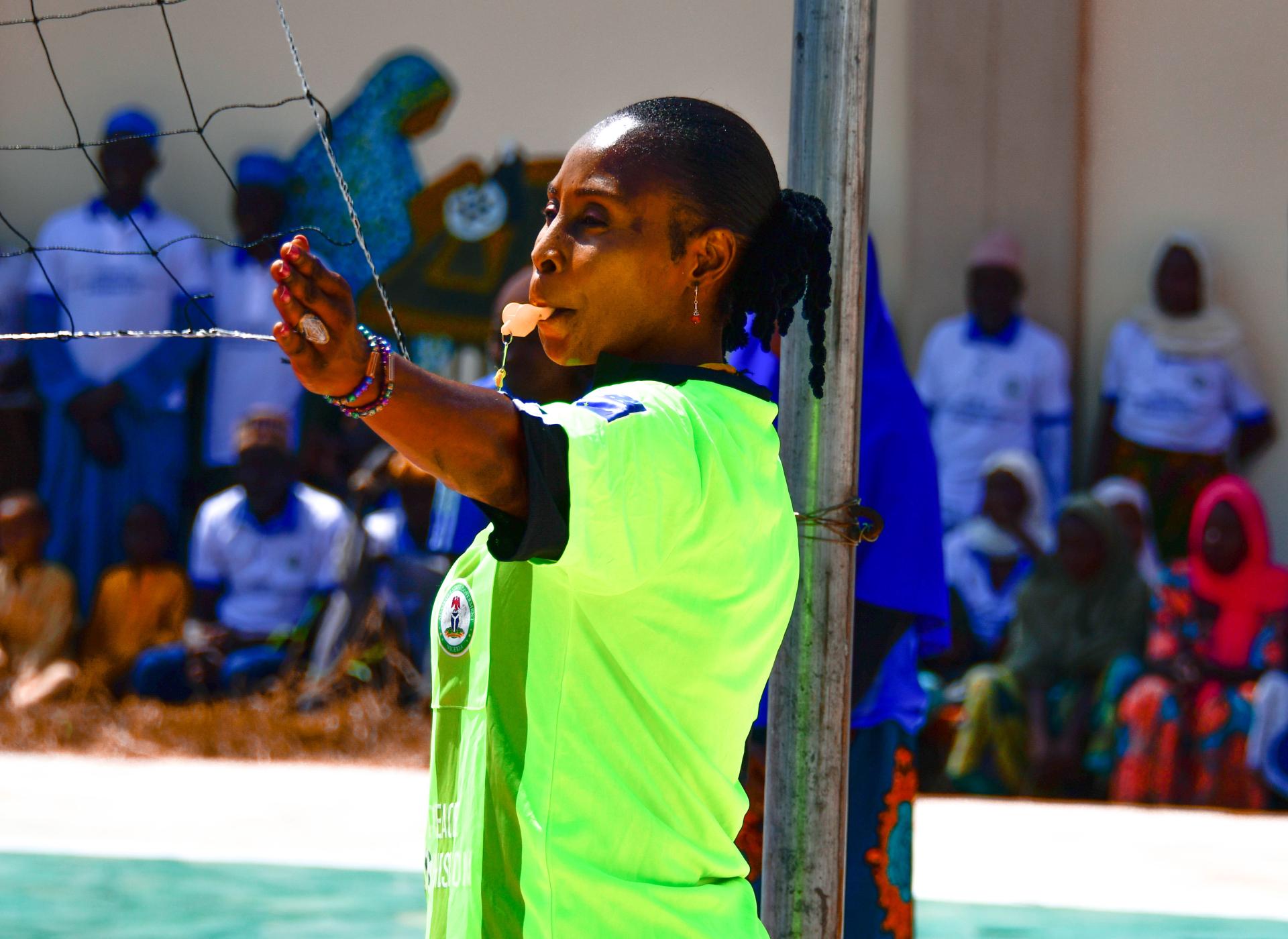 Haruna Christina, the volleyball coach for Malkohi community.