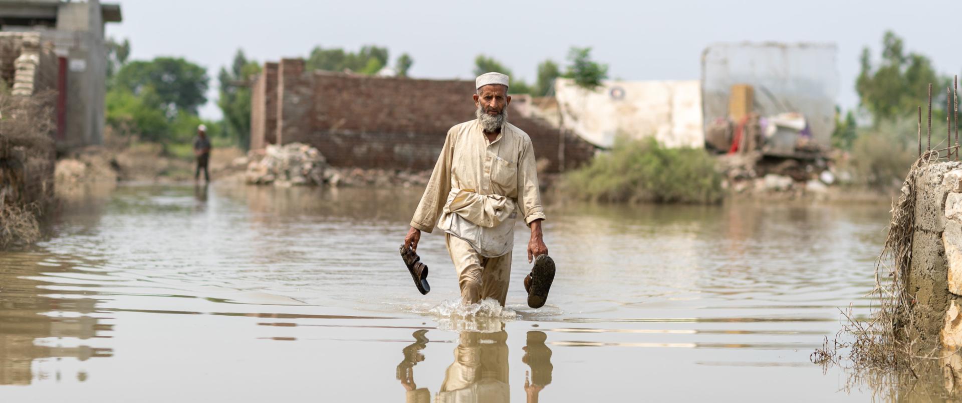 man in water