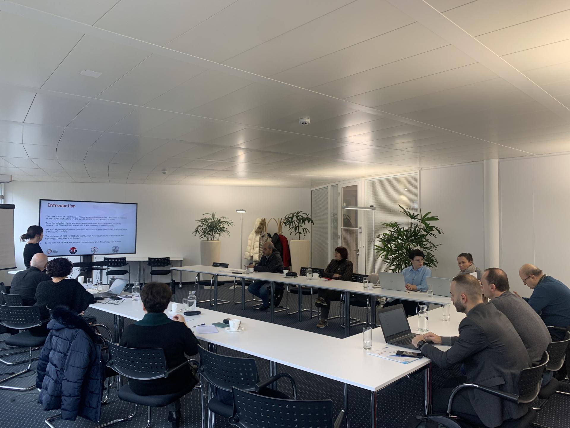 an 8-member academic staff team from the three Albanian universities, including the head of the Albanian Order of Social Work, visited Switzerland to observe the good practices at the University of Lucerne and converse about concrete areas of cooperation and the need for support from this University.