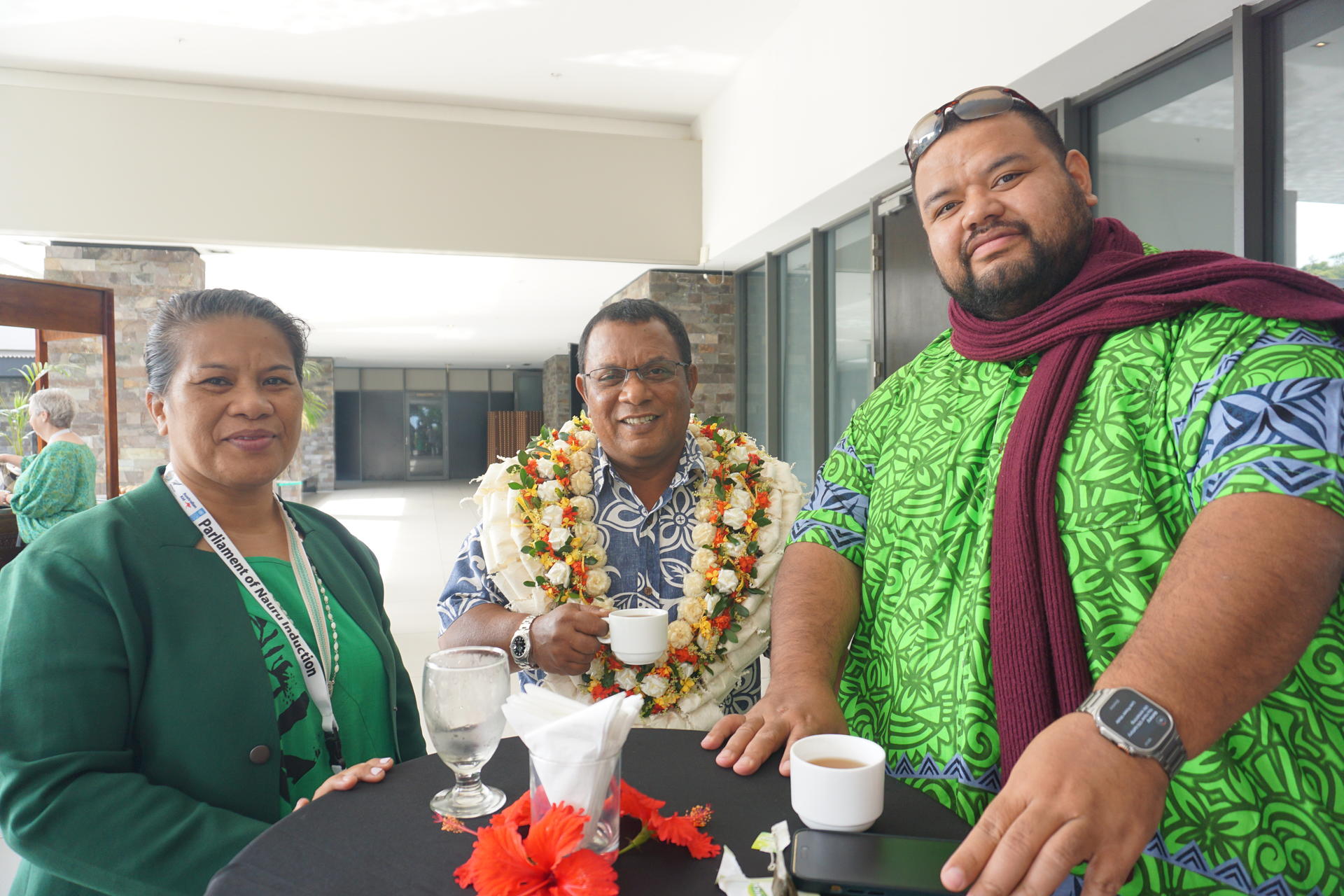 Three members of Nauru's Parliament. 