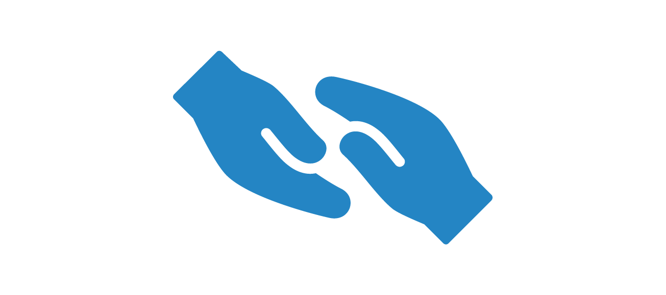 A picture of two hands approaching one another