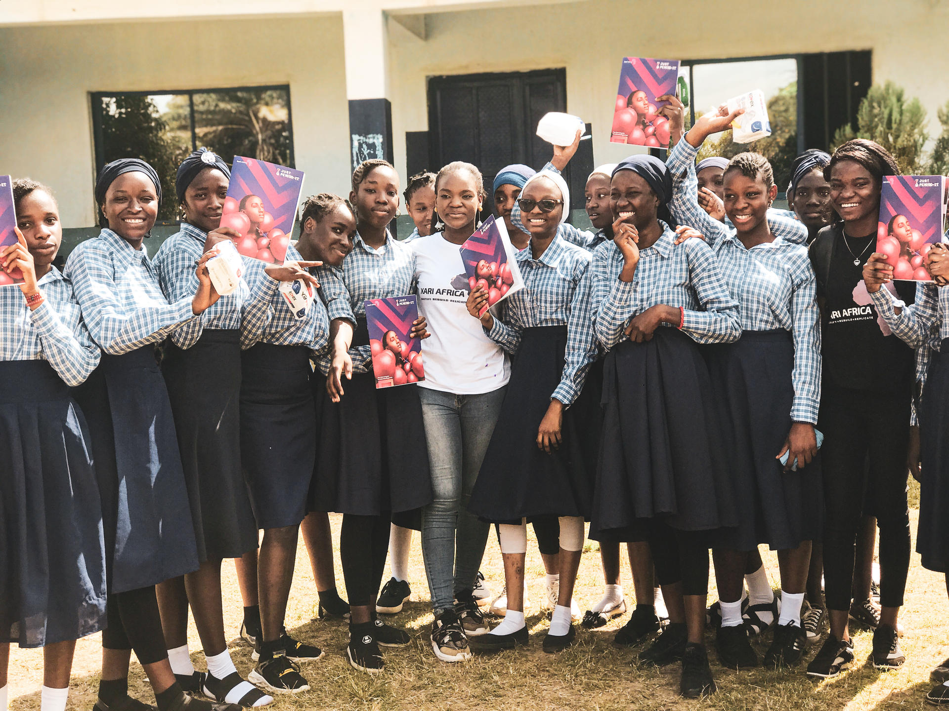 Group of girls in school uniform