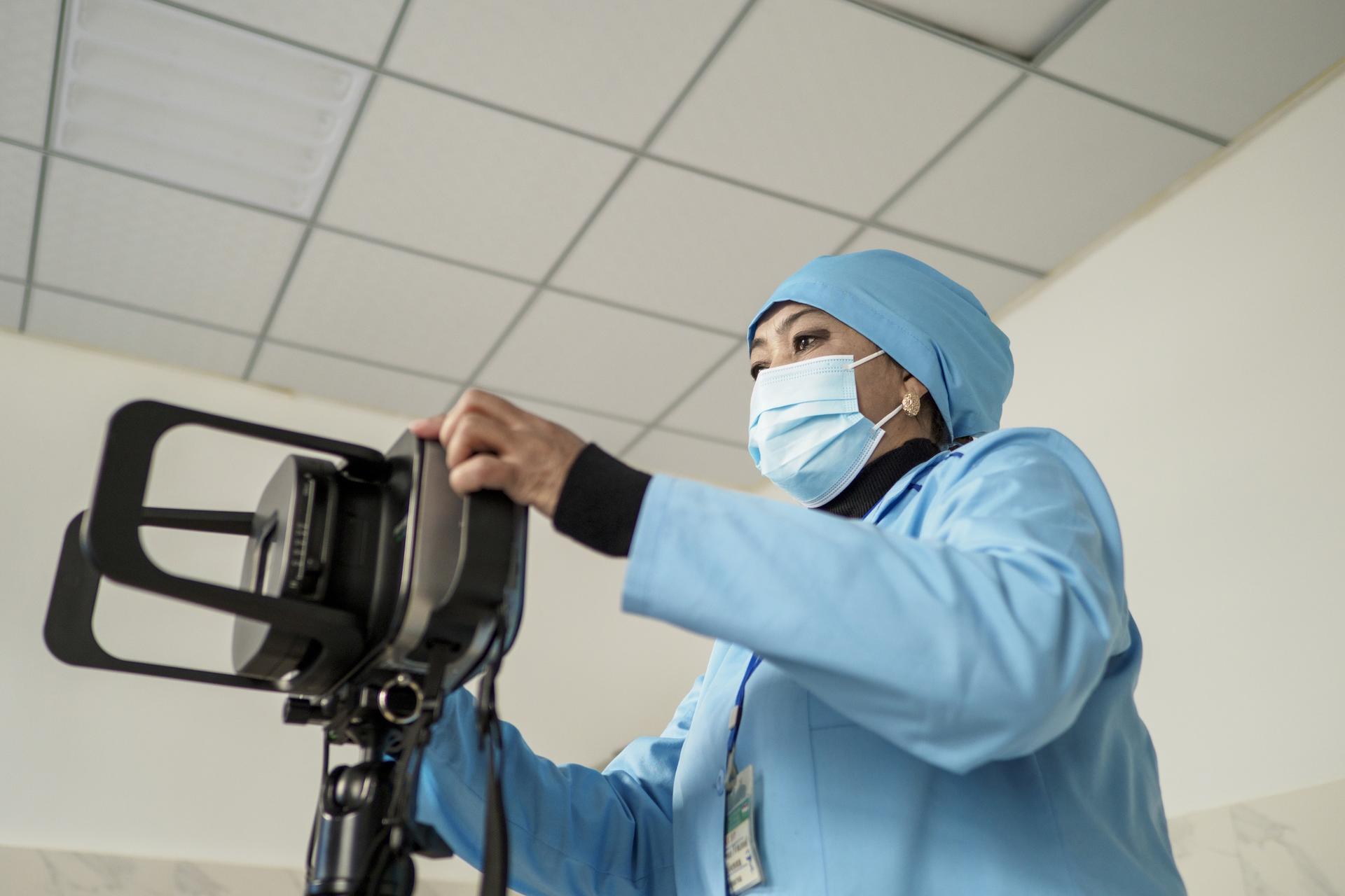 Nurse taking a photo