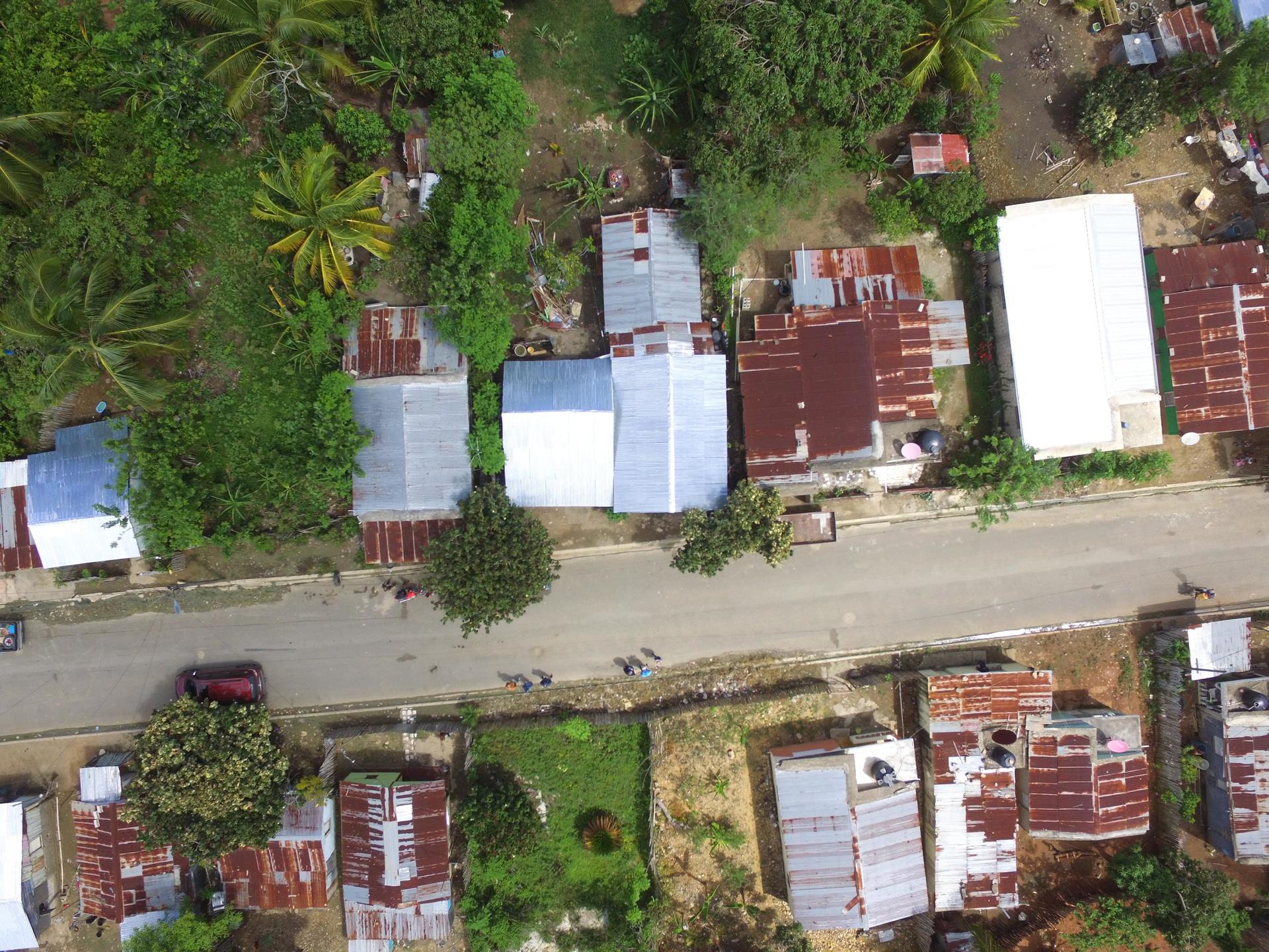 Aerial view of the neighborhood