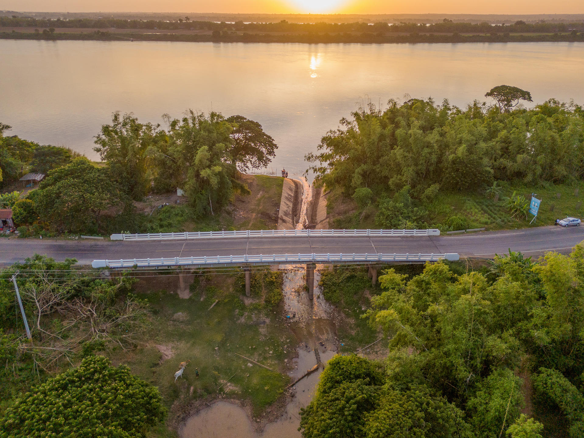 a bridge over a body of water