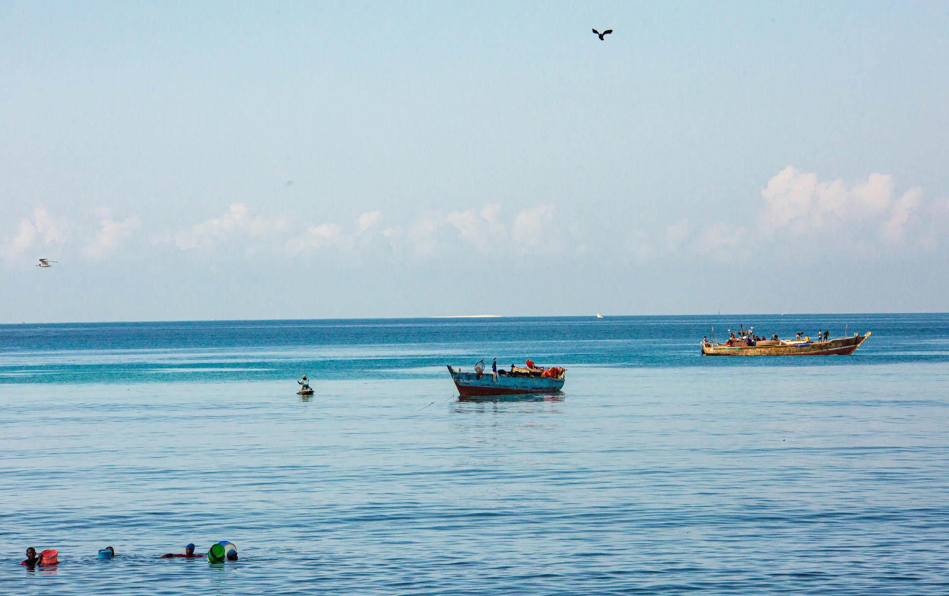 a small boat in a body of water