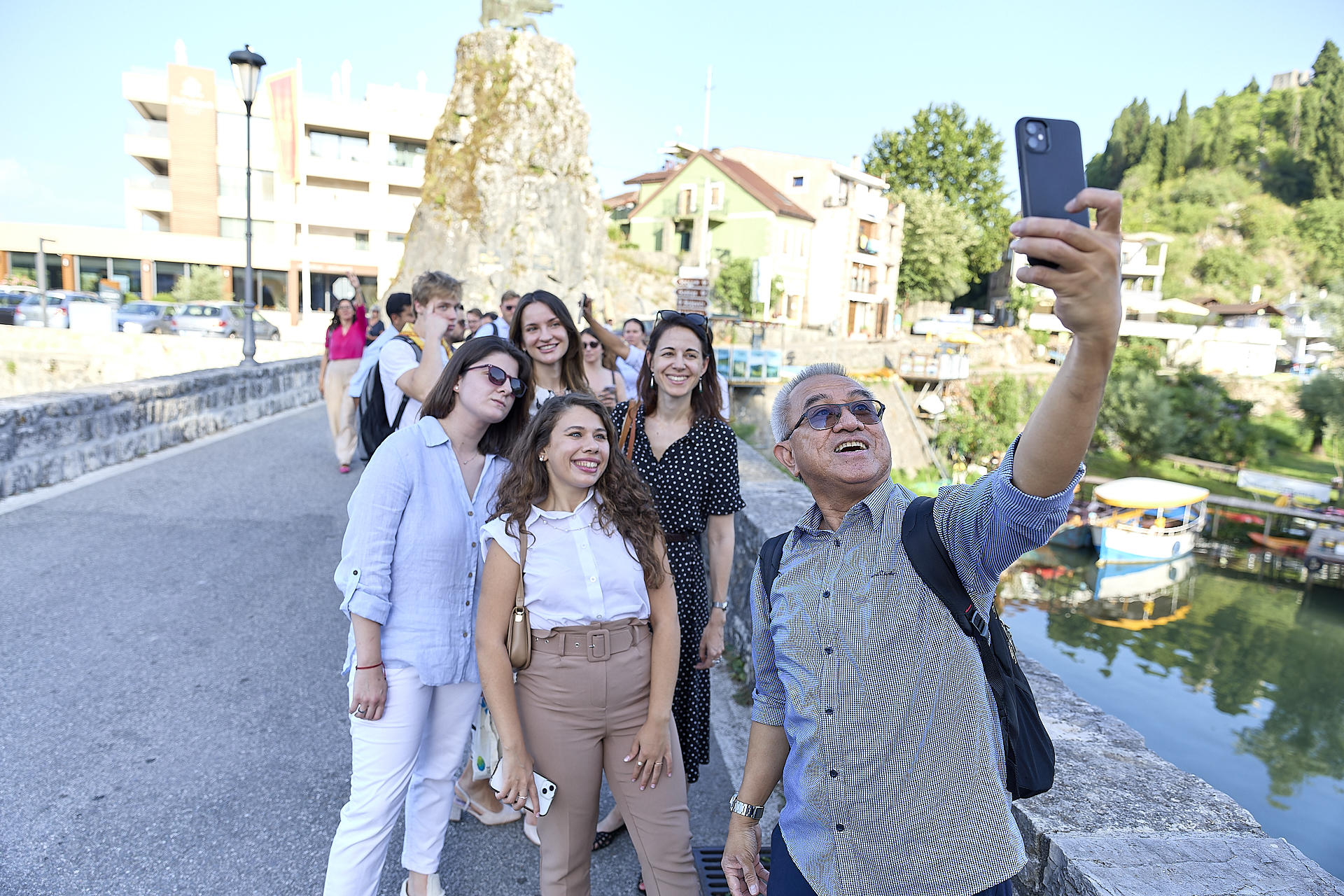 a group of people posing for the camera