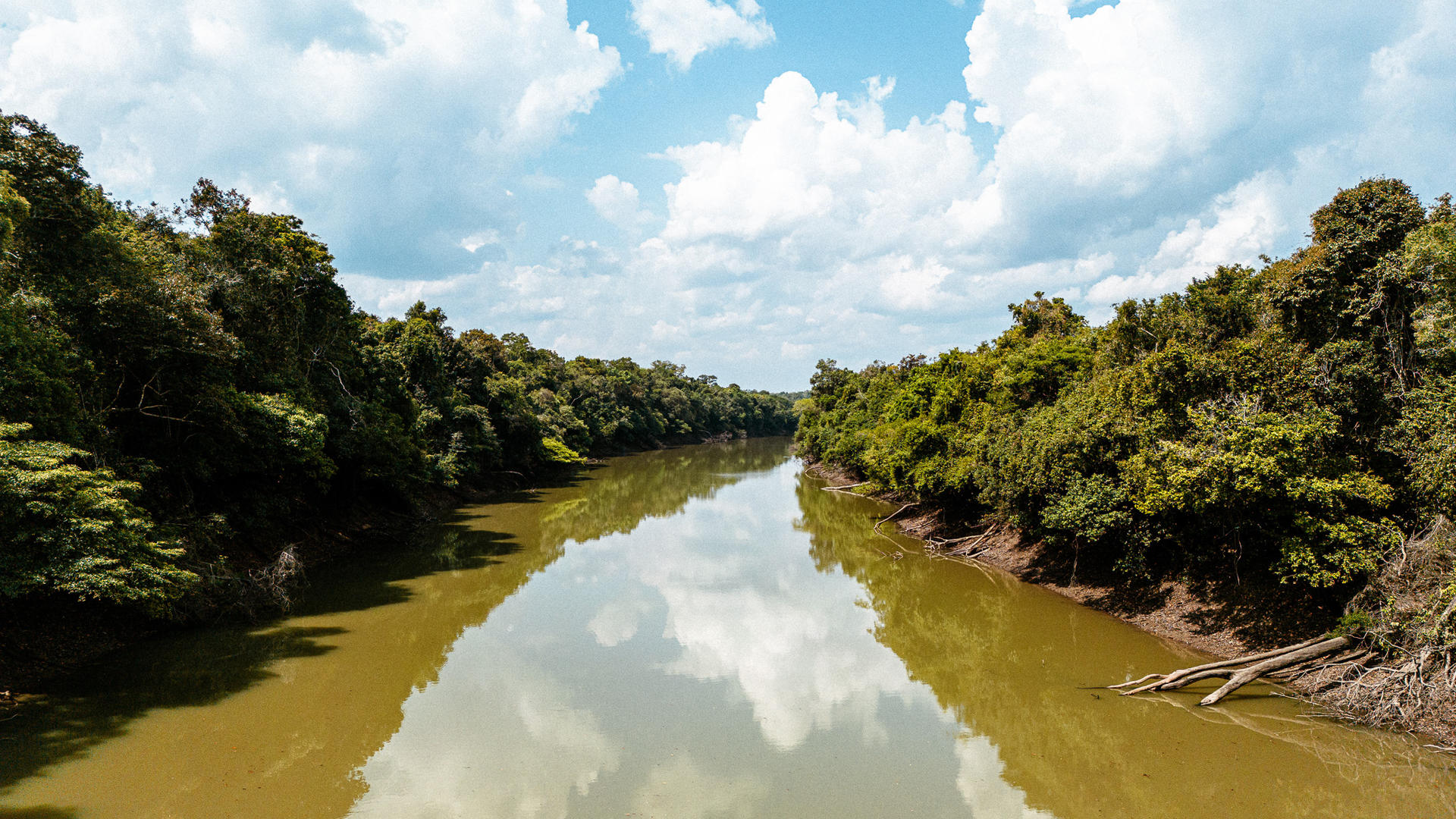 a person riding on top of a river