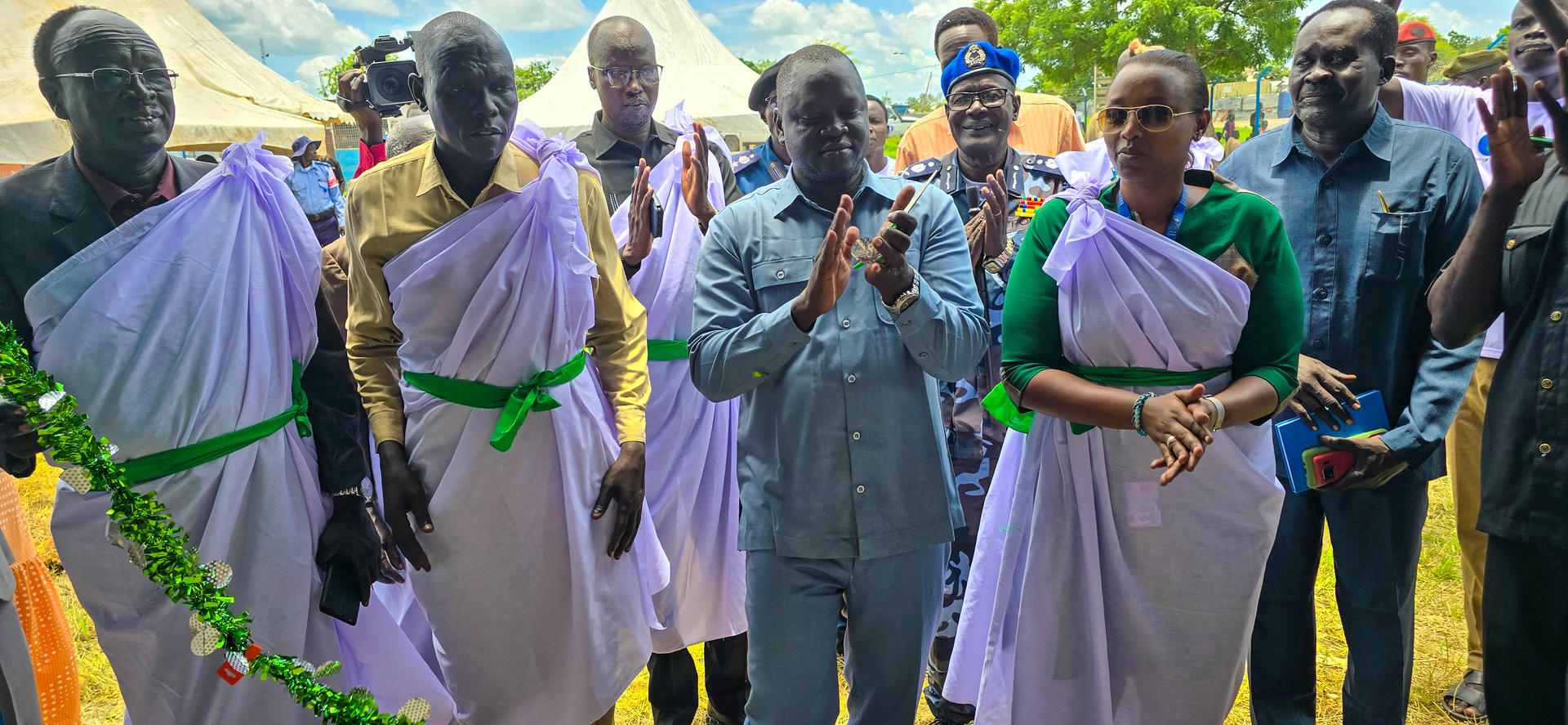 Acting Governor, Deng Joh Angok and UNDP programme Advisor Natacha Kunama officially Inaugurating the Youth Center