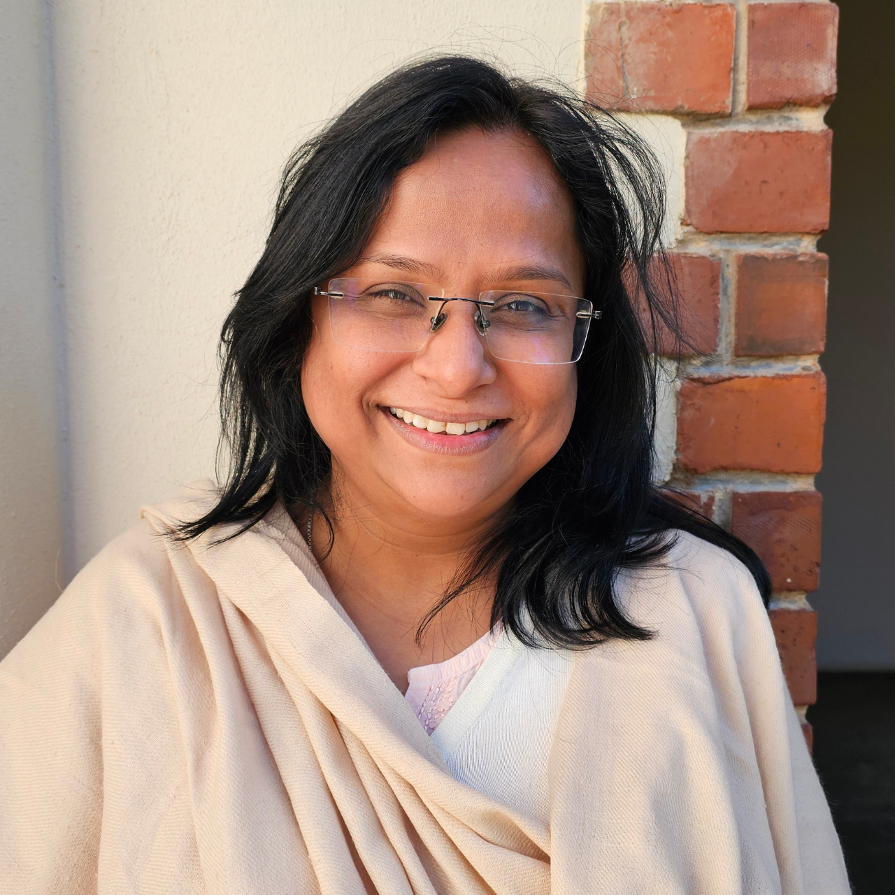 a woman smiling for the camera