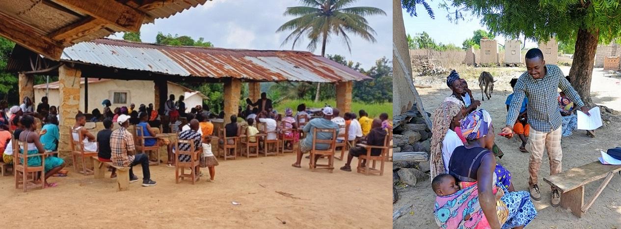 Collage of data collection process for Multidimensional Poverty Index in Liberia and Burkina Fas