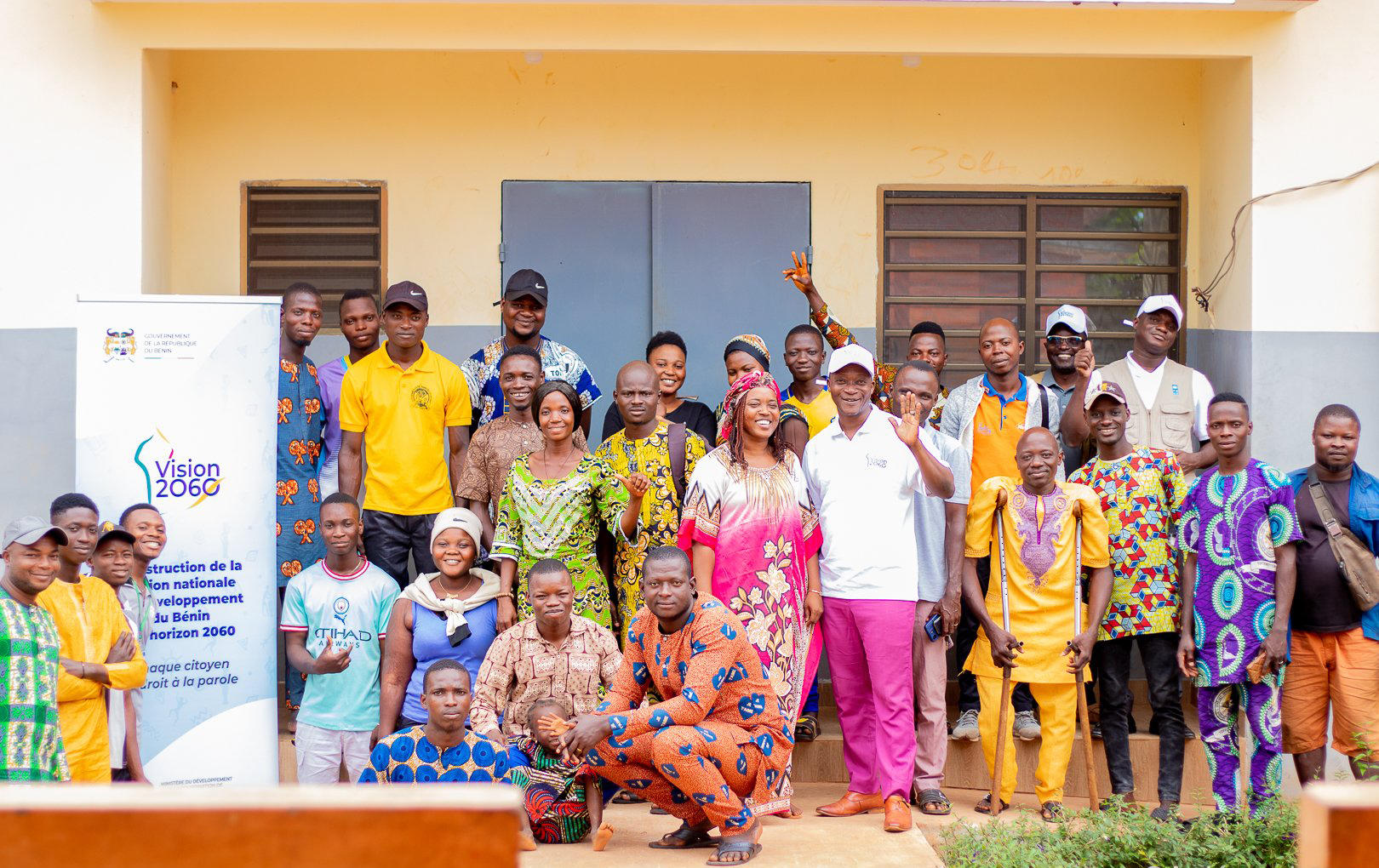 a group of people posing for the camera