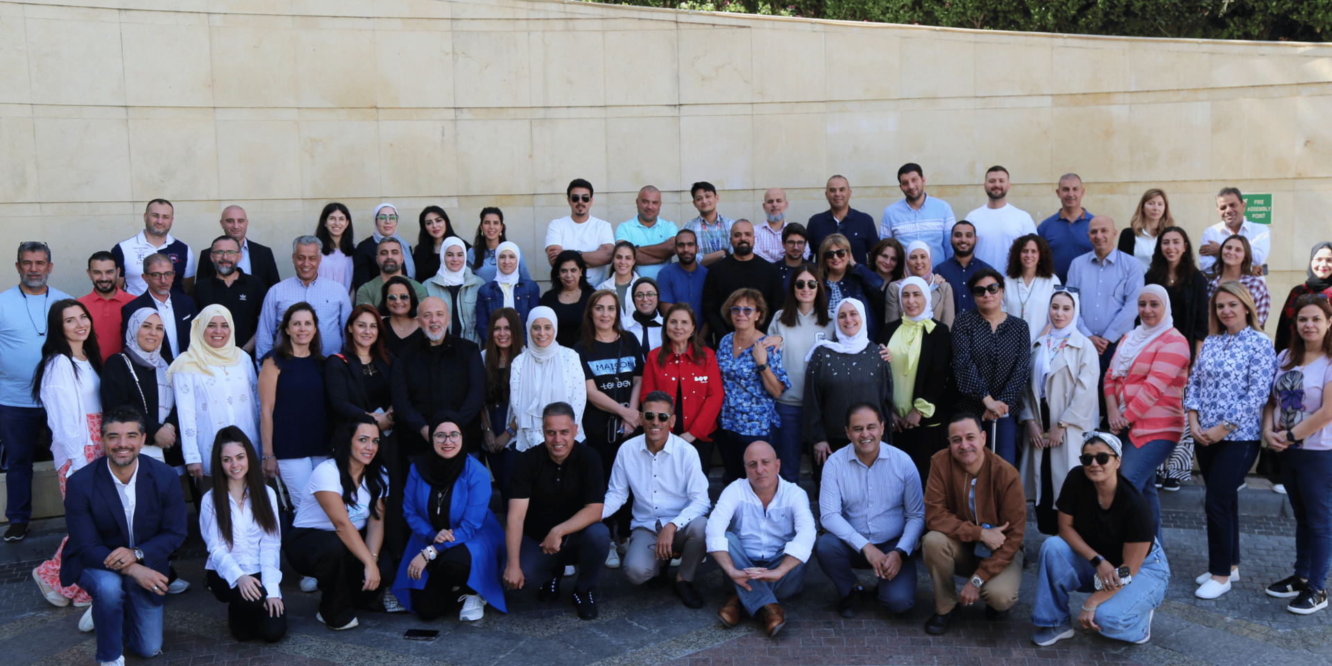 a group of people posing for a photo 