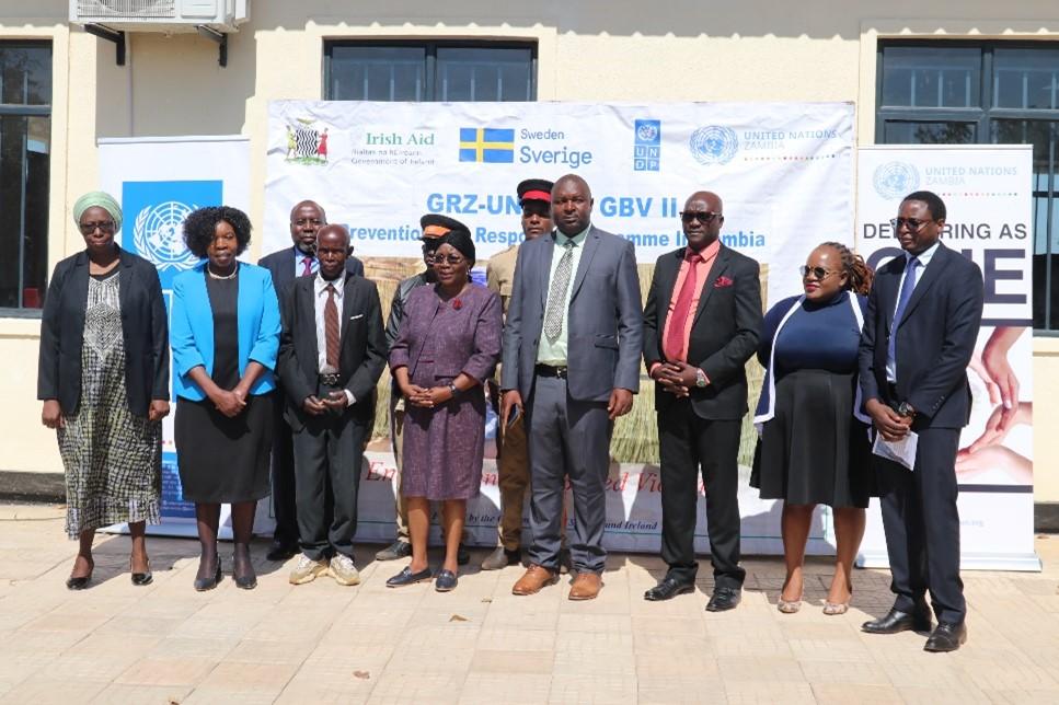 the Resident Coordinator with representatives from the Government of Zambia, including the Honourable Mrs Justice Anessie Michael Banda Bobo