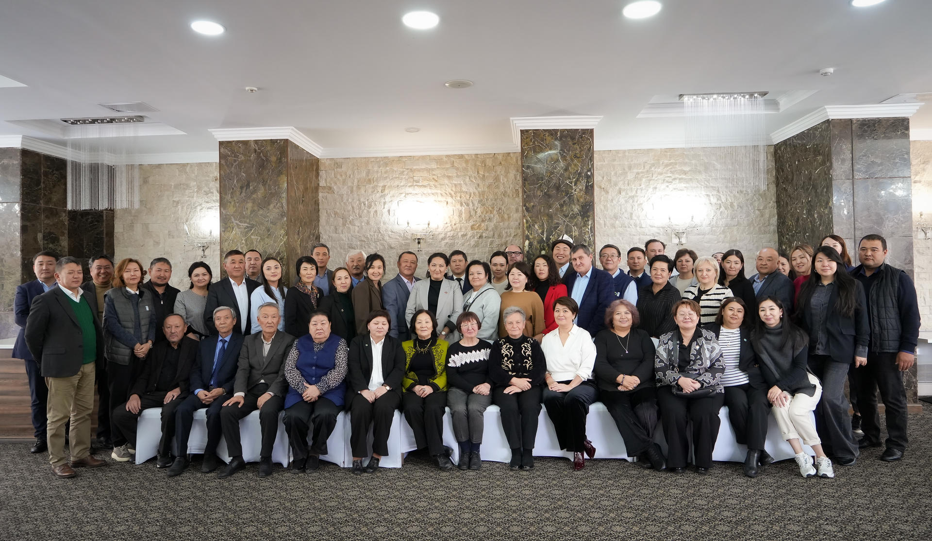 a group of people posing for a photo