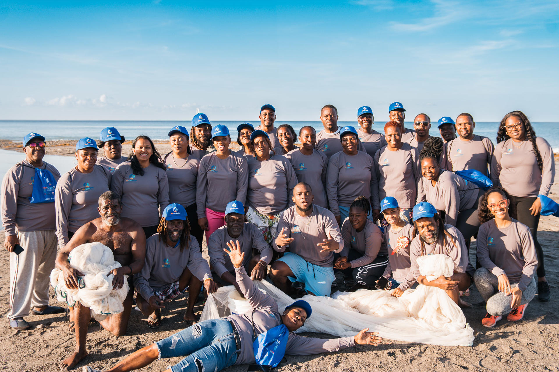 a group of people posing for a photo