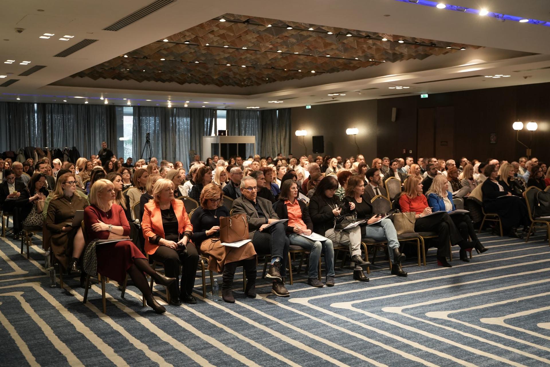 a group of people in a room