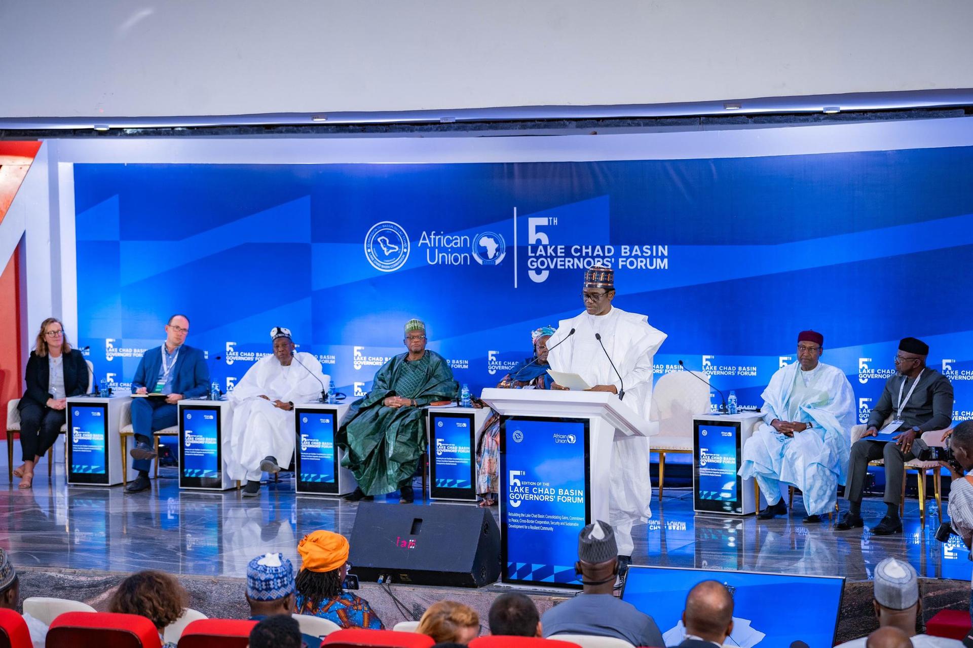 Speakers at the Lake Chad Basin Governors Forum in Maiduguri, Nigeria