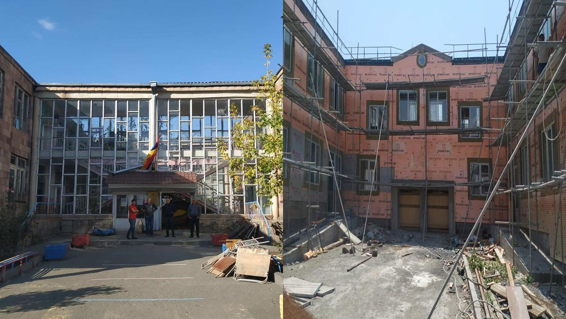 Before images of a building under renovation