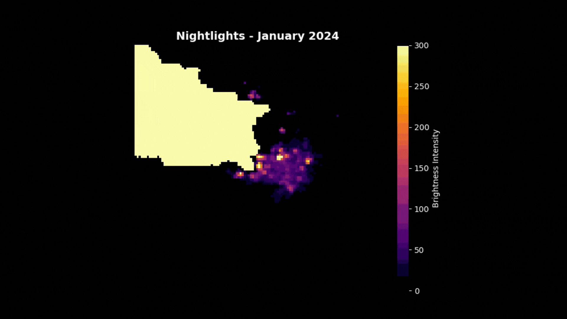 Heatmap visualization of data in January 2024, with gradient color scale on the right.