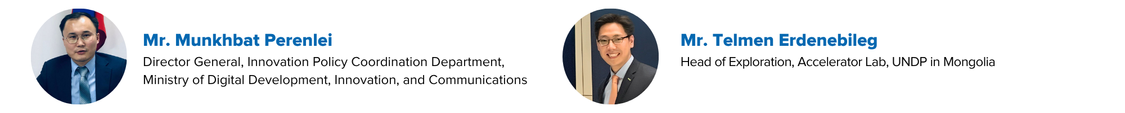 Two professional headshots side by side, with names and titles below each image.