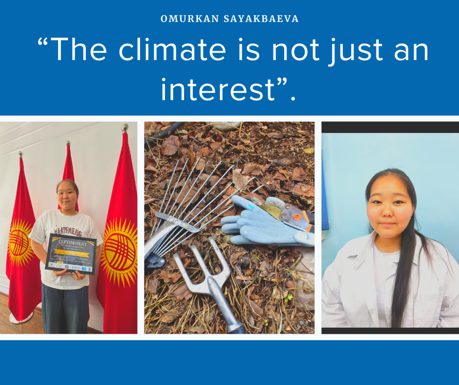 Three-panel graphic: a person holding an award, garden tools on soil, and a young woman smiling.
