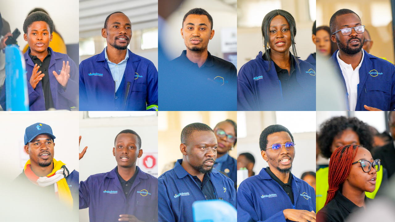 A collage of diverse individuals engaged in discussion, wearing blue work jackets.