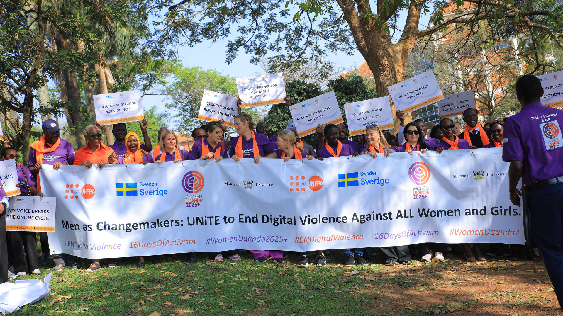 UNDP Resident Representative Ms.Nwanne Vwede Obahor (Second left) joins fellow change makers during the “Strides for Change Walk” campaign 