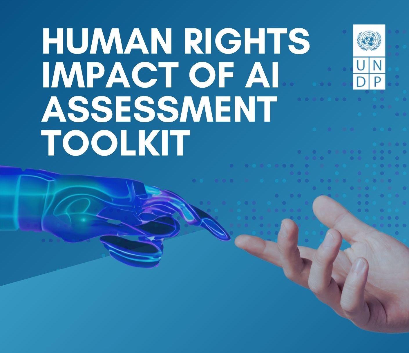 Blue toolkit cover showing a robotic hand reaching toward a human finger; title and UNDP logo.