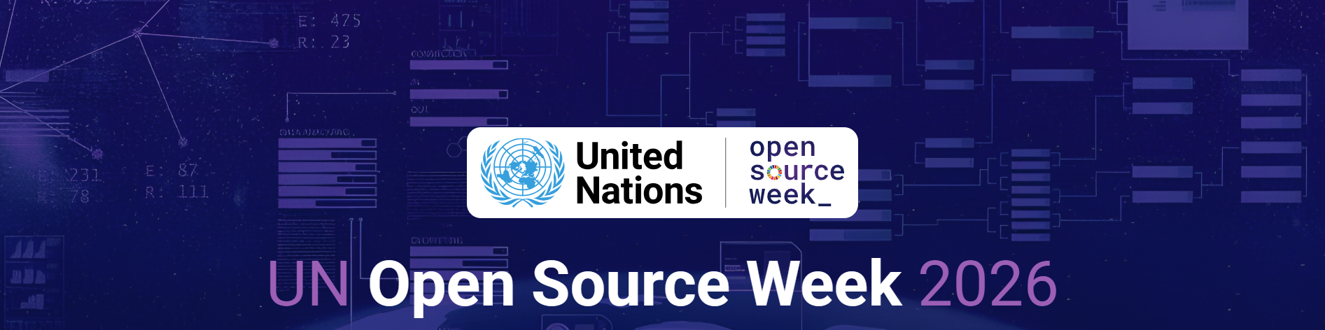 Banner graphic for UN Open Source Week 2026 with United Nations logos.