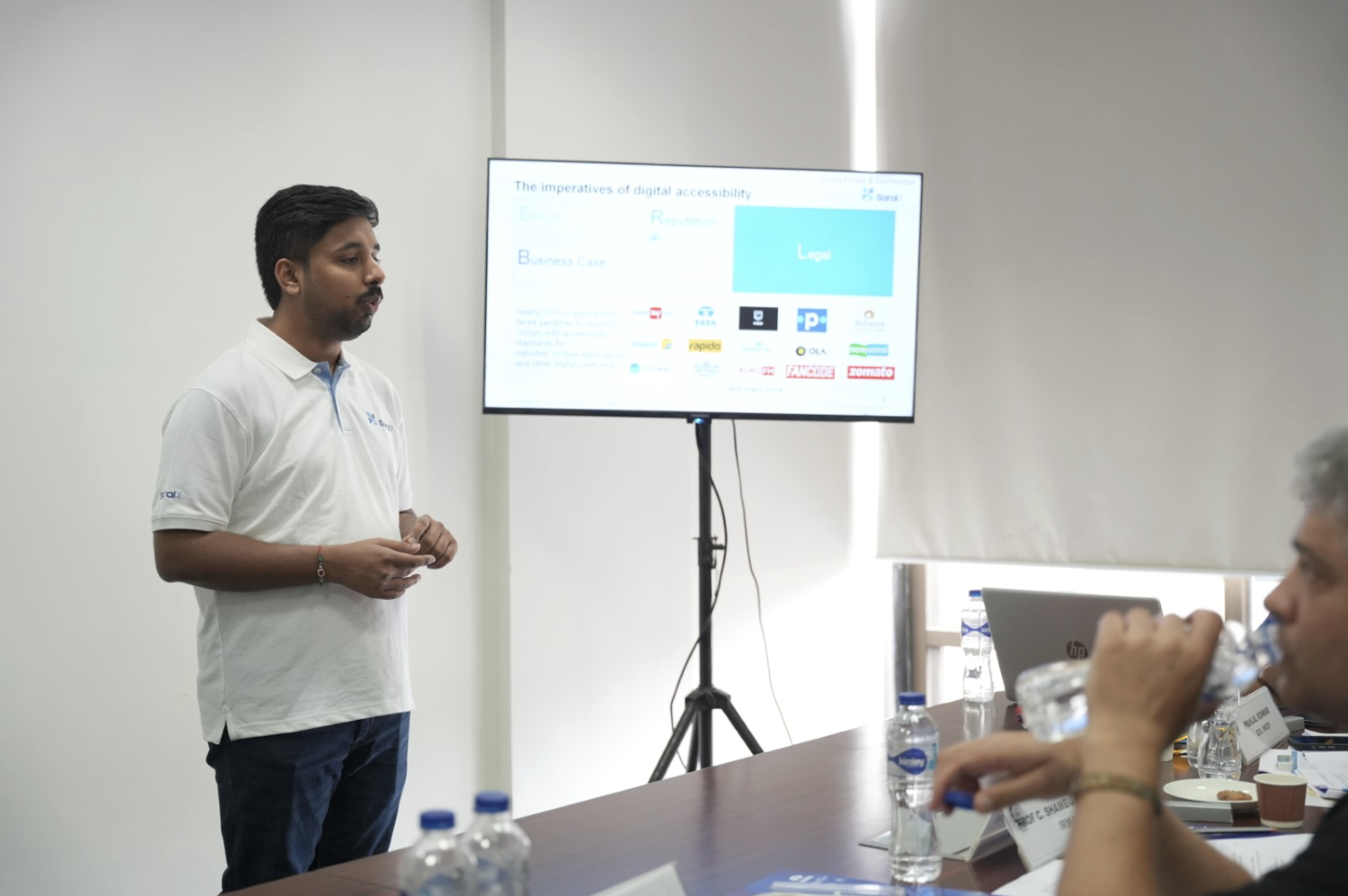 Akashdeep Bansal presents SaralX to potential investors at Thadomal Shahani Engineering College (TSEC), India.