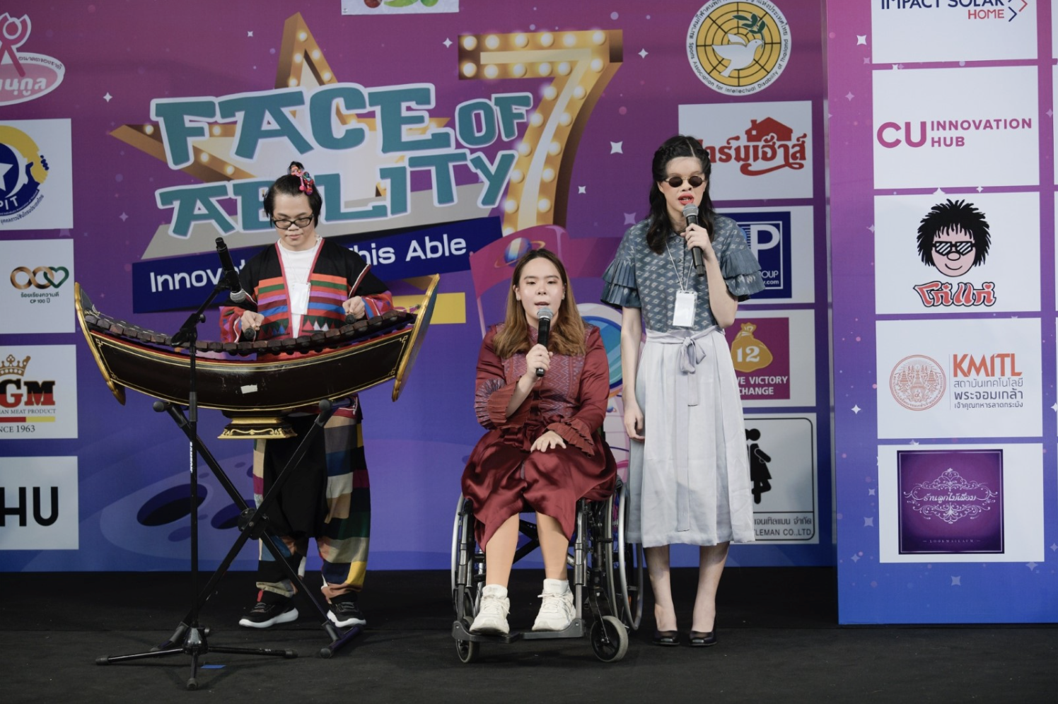 Than and youth with disabilities from Thailand perform Thai music on stage at the annual "Face of Ability" flagship event