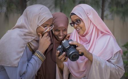 Women looking at camera