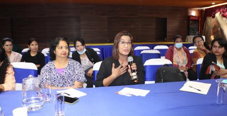 Women speaking
