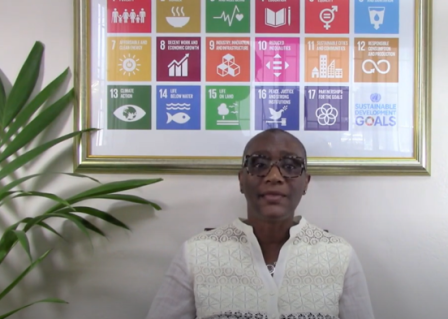 Denise Antonio delivering remarks via video recording to EnGenDER launch